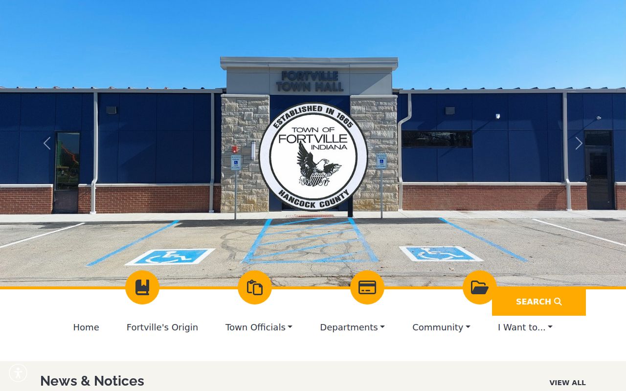 Fortville town website for municipal information separate from court docket records