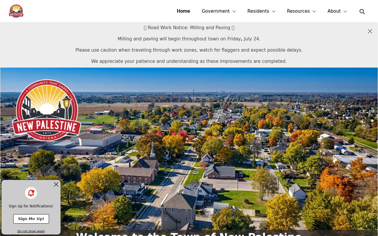 New Palestine town website for municipal documents separate from court docket records
