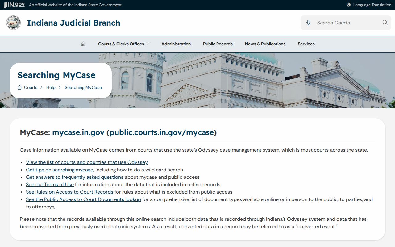 Hancock County court dates MyCase help