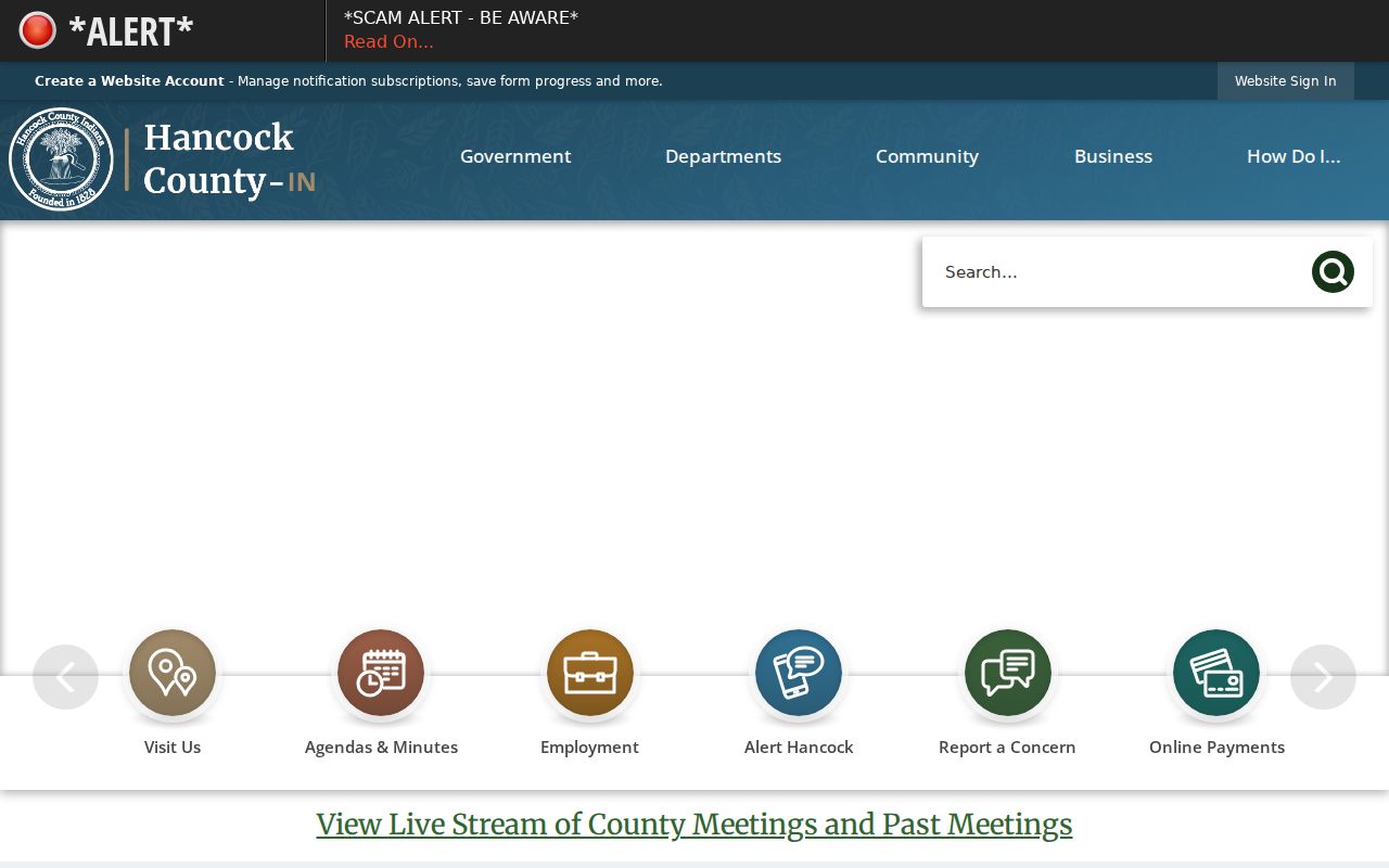 Hancock County government court docket links